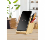 Tecnologia Suporte para celular Personalizado Carregador wireless em bambu personalizado - FBCW-57940