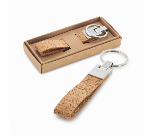 Brinde chaveiro de cortiça e metal personalizado