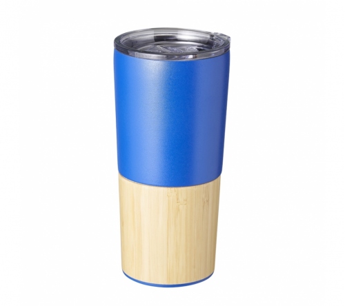 Copo térmico personalizado com detalhe em bambu 600 ml - FBCT-04084