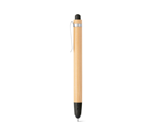 Brinde caneta em bambu touch personalizada