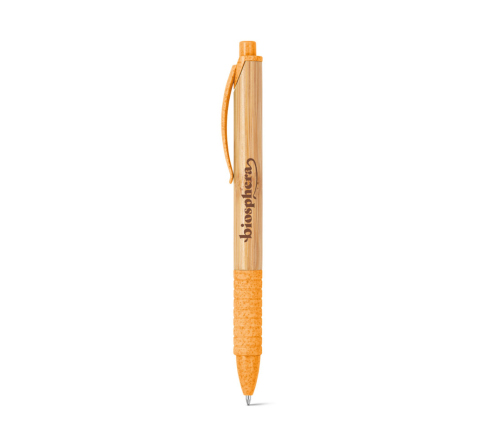Brinde caneta em bambu personalizada