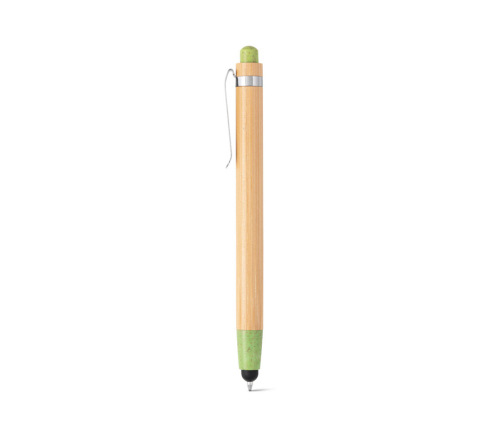 Brinde caneta em bambu touch personalizada