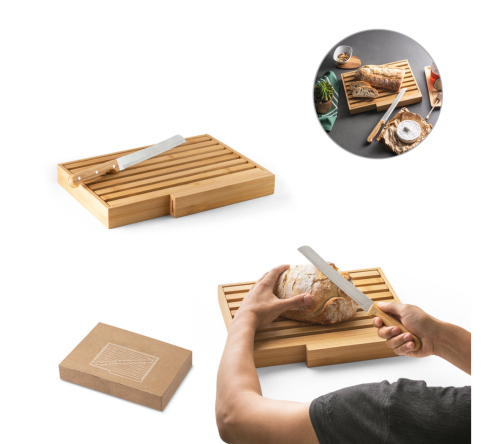 Brinde tábua com faca para pão personalizada