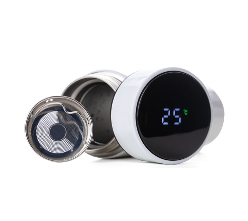 Garrafa térmica de aço inox com display de led 450 ml