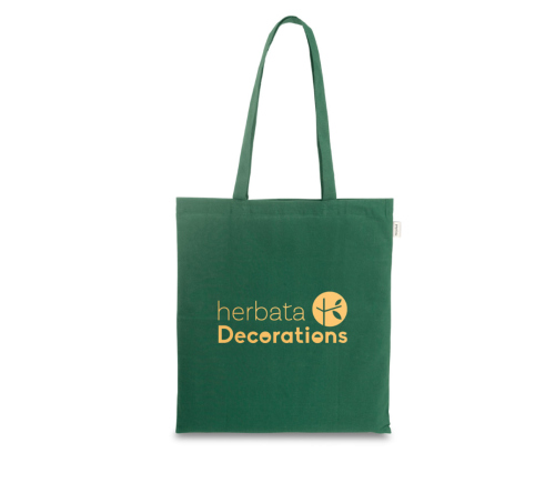 Sacola em 70% algodão reciclado e 30% poliéster reciclado (150 g/m²) 380 x 420 mm