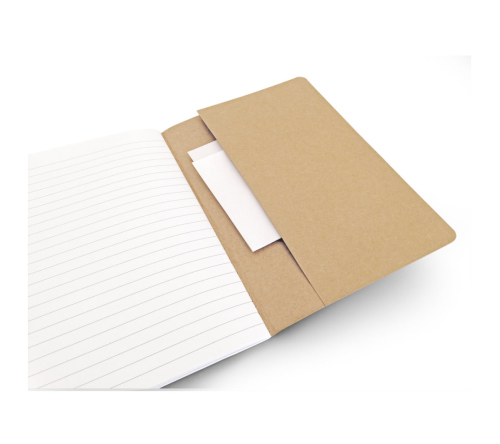 Bloco A5 em cartão kraft reciclado 80 paginas pautadas 144 x 210 mm