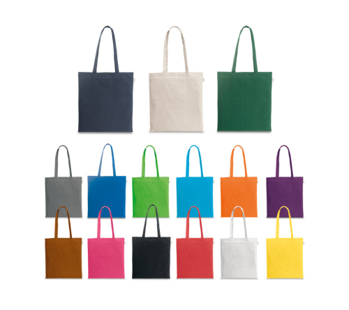 Sacola em 70% algodão reciclado e 30% poliéster reciclado (150 g/m²) 380 x 420 mm
