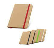   Bloco tipo moleskine reciclado 80 folhas lisas. 100 x 140 mm