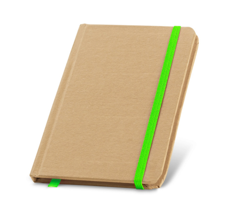 Bloco tipo moleskine reciclado 80 folhas lisas. 100 x 140 mm