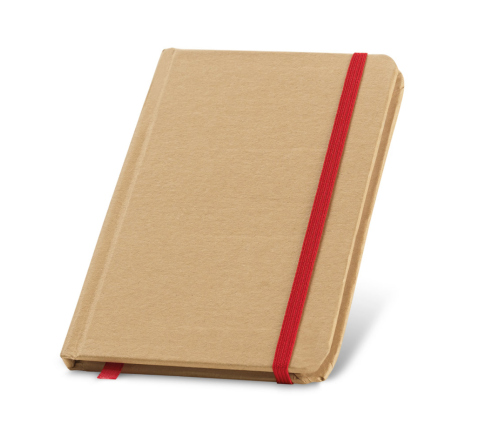 Bloco tipo moleskine reciclado 80 folhas lisas. 100 x 140 mm