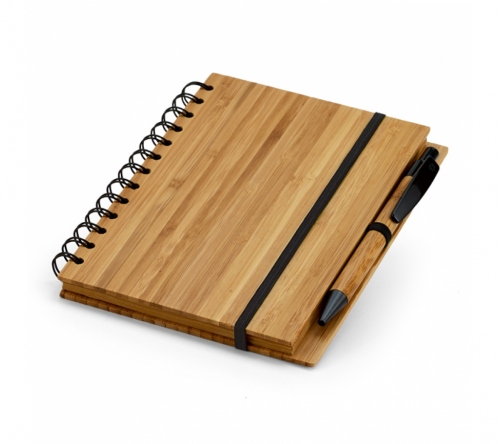 Brinde caderno em bambu ecológico  personalizado FBCP-93485 
