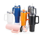   Caneca térmica 1,2l com canudo.