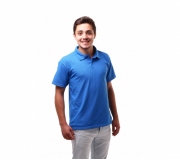 Vestuário Camisetas personalizadas Camisa golo polo personalizada malha piquet azul - FBPP-00895