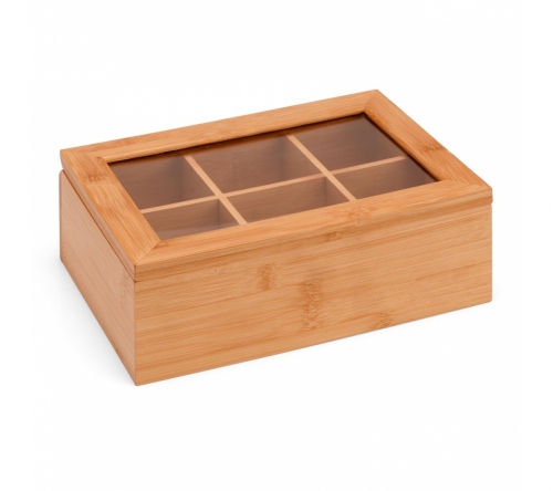 Brinde caixa para chás em bambu personalizado FBCX-06513