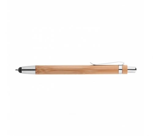 Brinde caneta em bambu com ponta touch personalizado
