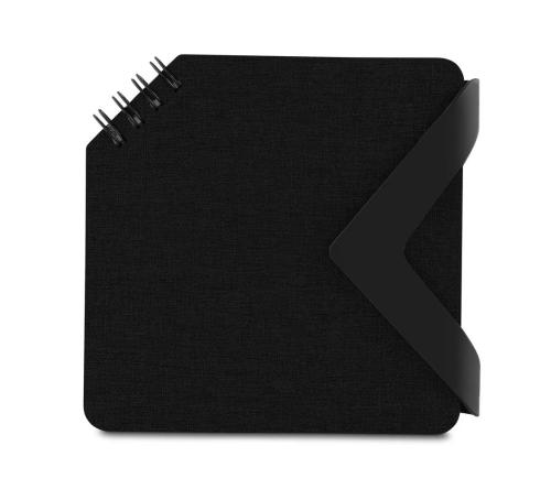 Mini caderno com capa em RPET e fecho magnético