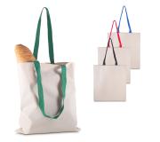   Sacola em Algodão 140g/m² personalizada - (42x38x10cm) alça colorida