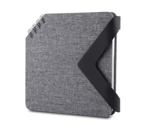 Mini caderno com capa em RPET e fecho magnético