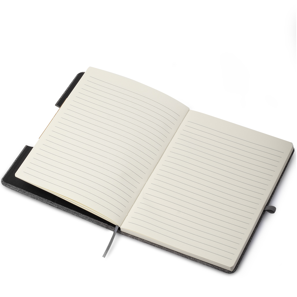 Caderno capa em tecido , com suporte para caneta(não acompanha) 14x21