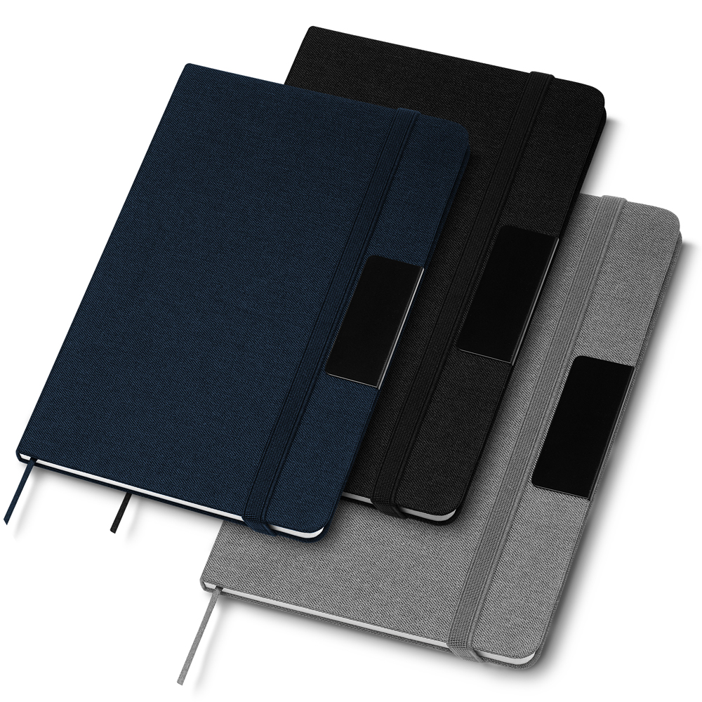   Caderno capa dura em Rpet , 80 folhas pautadas 21x14cm