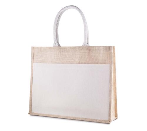 Sacola em Algodão e Juta 220g/m² – Reforçada com Bolso Frontal