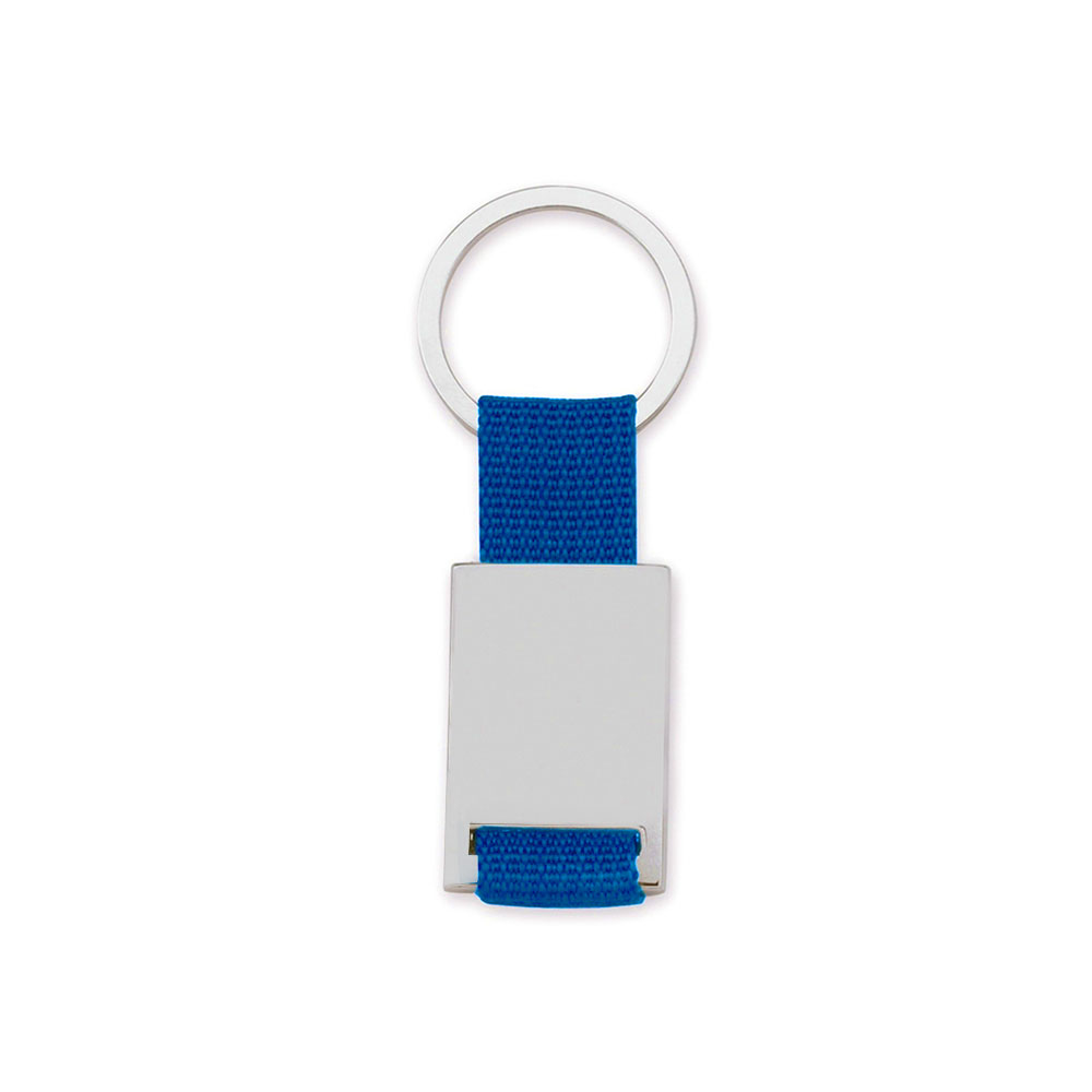 Chaveiro de Metal Retangular com Detalhes em Nylon