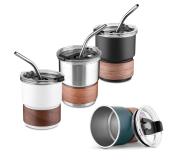   Copo de inox com canudo