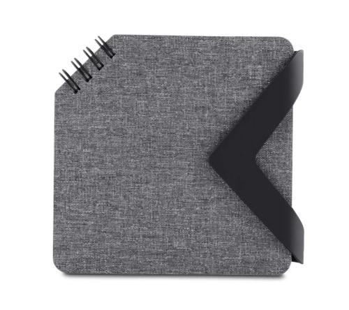 Mini caderno com capa em RPET e fecho magnético