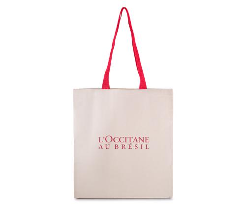 Sacola em Algodão 140g/m² personalizada - (42x38x10cm) alça colorida