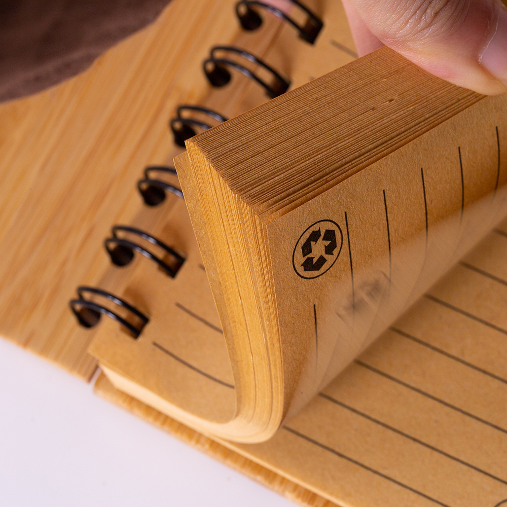 Brinde caderno 14x9 em bambu personalizado