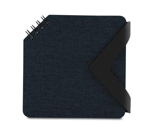 Mini caderno com capa em RPET e fecho magnético