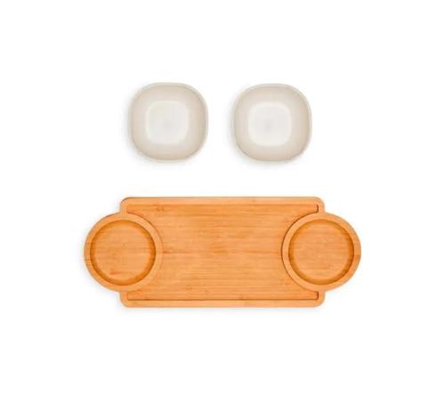 Conjunto para Petiscos em Bambu/fibra de Bambu - 3 Pçs - Exclusive