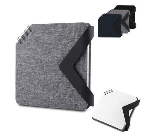 Mini caderno com capa em RPET e fecho magnético