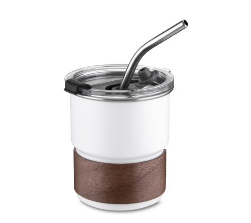 Copo de inox com canudo