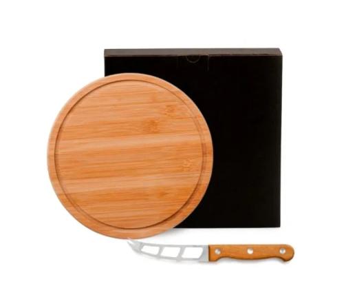 Conjunto para Queijo em Bambu/madeira/inox - 2 Pçs