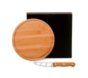 Conjunto para Queijo em Bambu/madeira/inox - 2 Pçs   Conjunto para Queijo em Bambu/madeira/inox - 2 Pçs