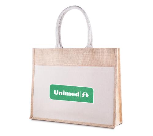 Sacola em Algodão e Juta 220g/m² – Reforçada com Bolso Frontal
