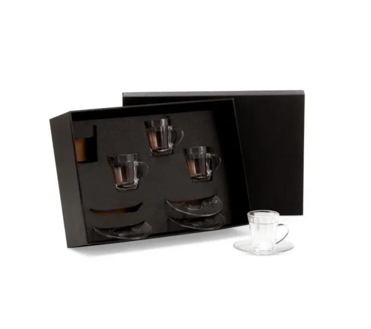 Cozinha e afins Canecas personalizadas Conjunto de Xícaras Express C/ Pires - 4 Pçs