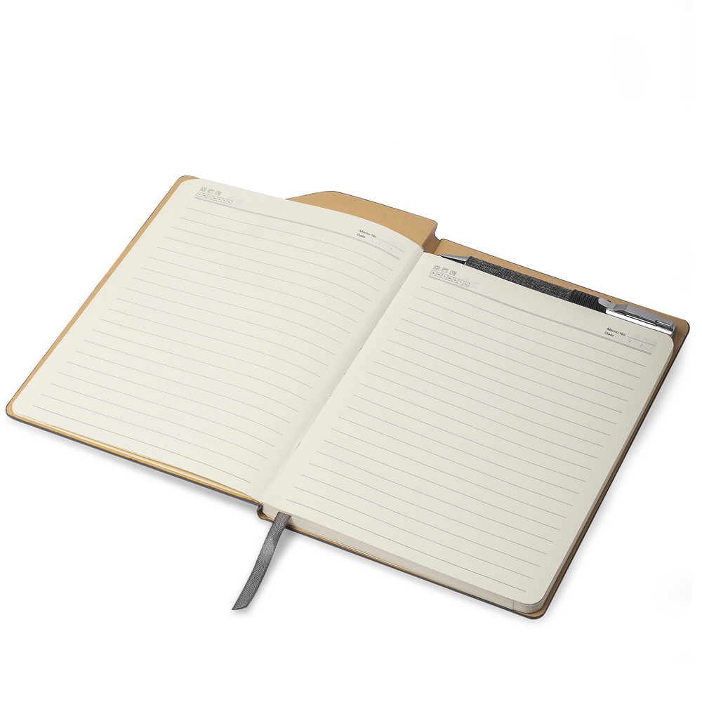 Caderno capa dura em tecido 21x14cm