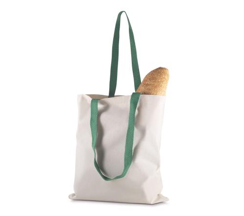 Sacola em Algodão 140g/m² personalizada - (42x38x10cm) alça colorida