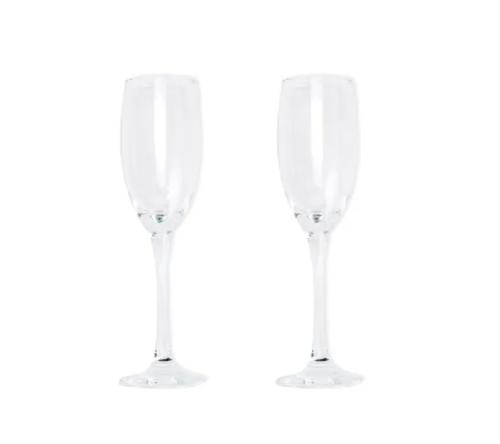 Jogo de Taças de Vidro para Champagne 190 Ml - 2 Pçs