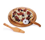 Brinde conjunto para pizza em bambu   Brinde conjunto para pizza em bambu