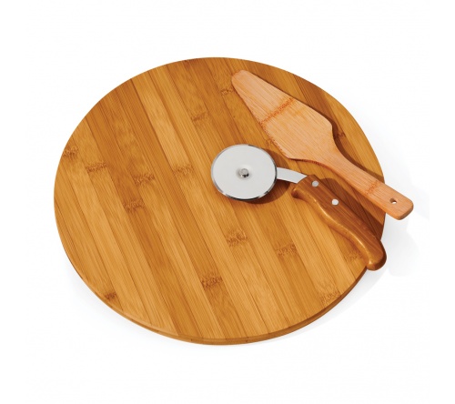 Brinde conjunto para pizza em bambu