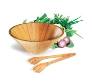 Brinde conjunto para salada em bambu   Brinde conjunto para salada em bambu