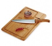   Conjunto para churrasco em bambu e inox FBMB-04083