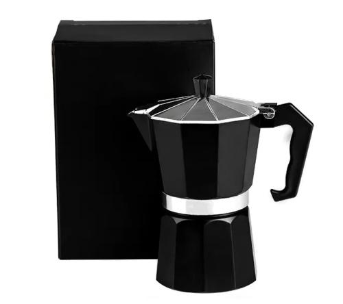 Cafeteira Italiana em Alumínio - Preta - 250ml