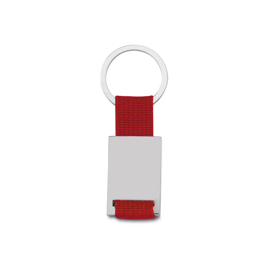 Chaveiro de Metal Retangular com Detalhes em Nylon