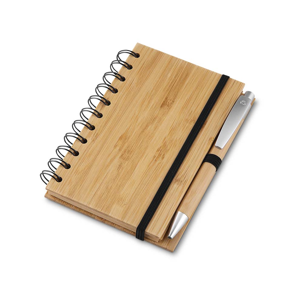   Brinde caderno 14x9 em bambu personalizado
