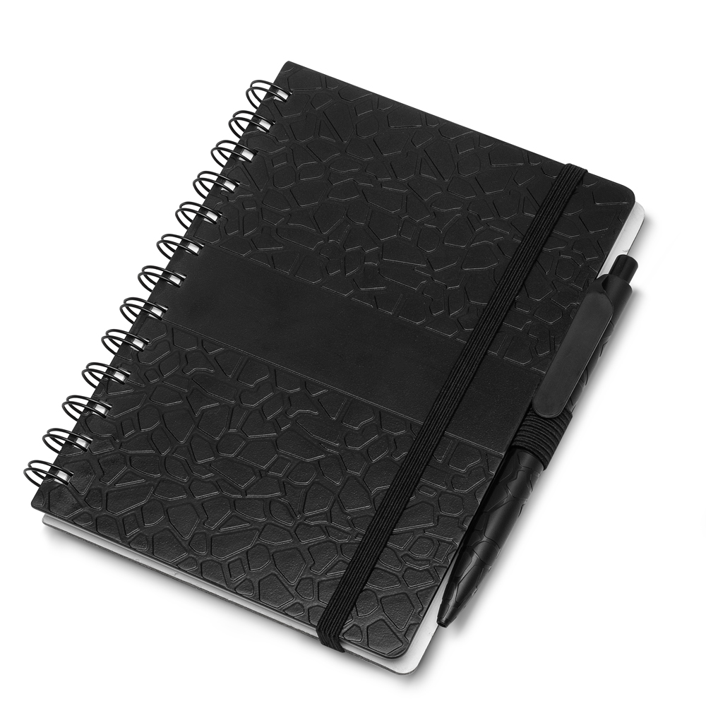 Kit Escritório Personalizado – Caderno e Caneta com Textura de Pedra