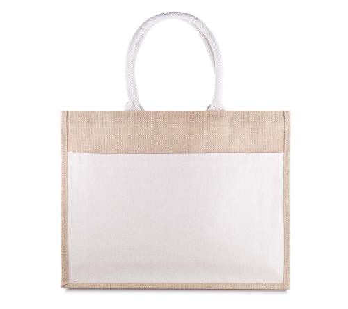 Sacola em Algodão e Juta 220g/m² – Reforçada com Bolso Frontal